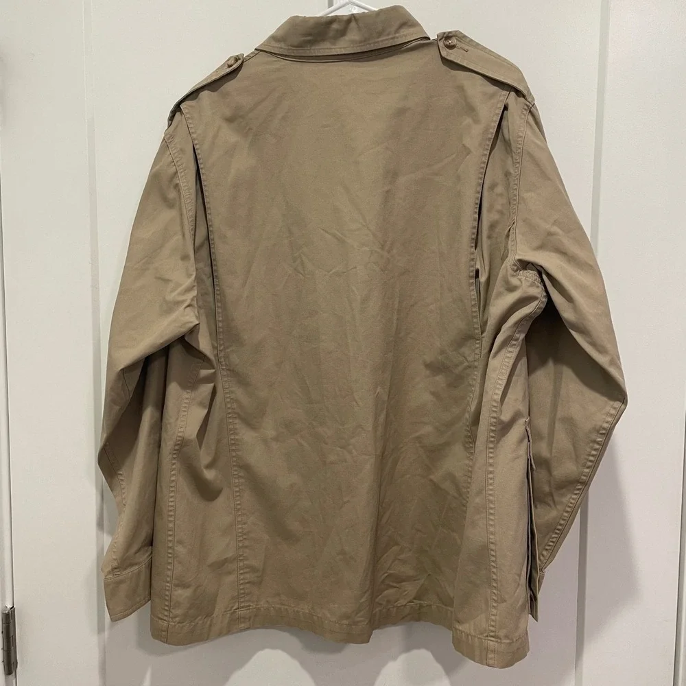 Brooks Brothers Vintage Trailcloth Safari Jacket 42S Khaki Tan Cotton Field Coat